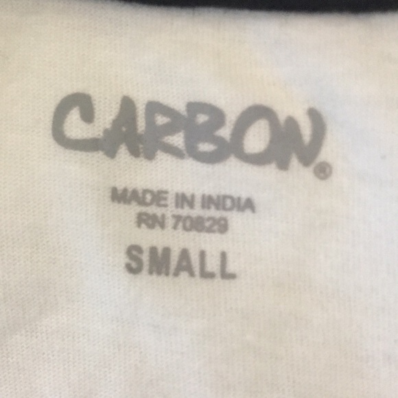 CARBON Baseball Style Tshirt Sz Small - Picture 4 of 4